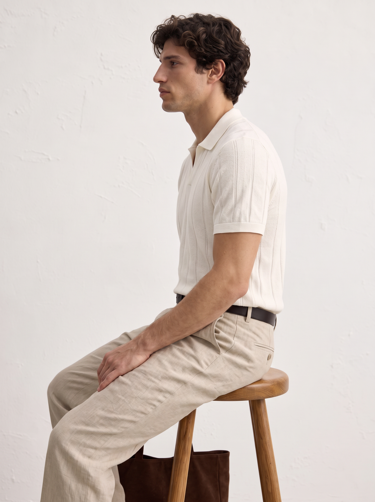 Textured Polo - Off White