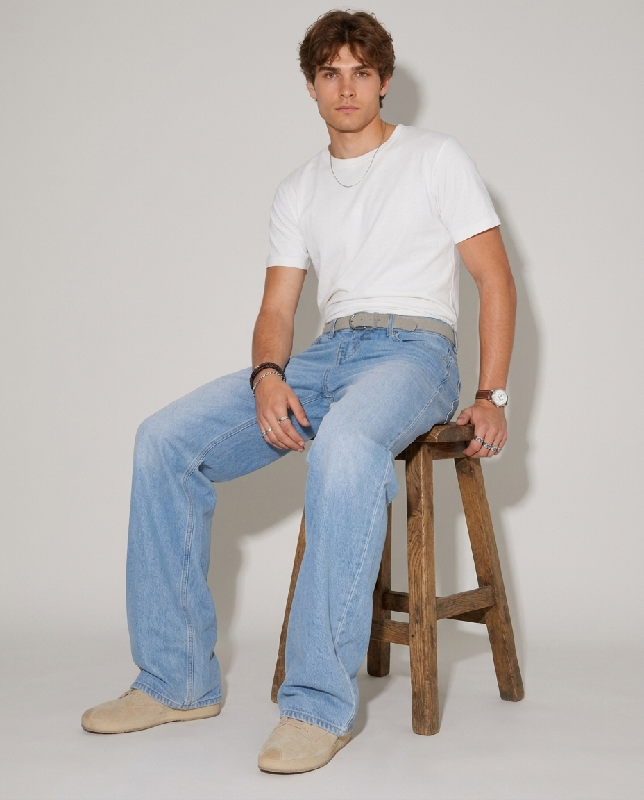 ORIGINALS DENIM - LIGHT WASH BLUE STRAIGHT FIT