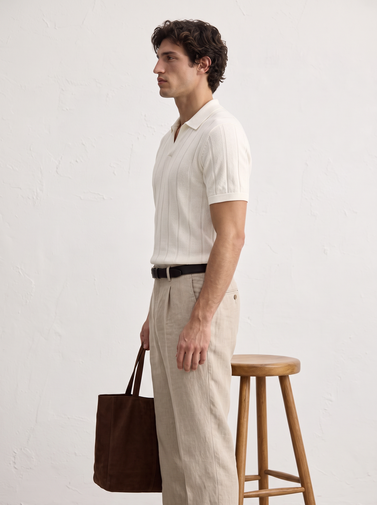 Textured Polo - Off White