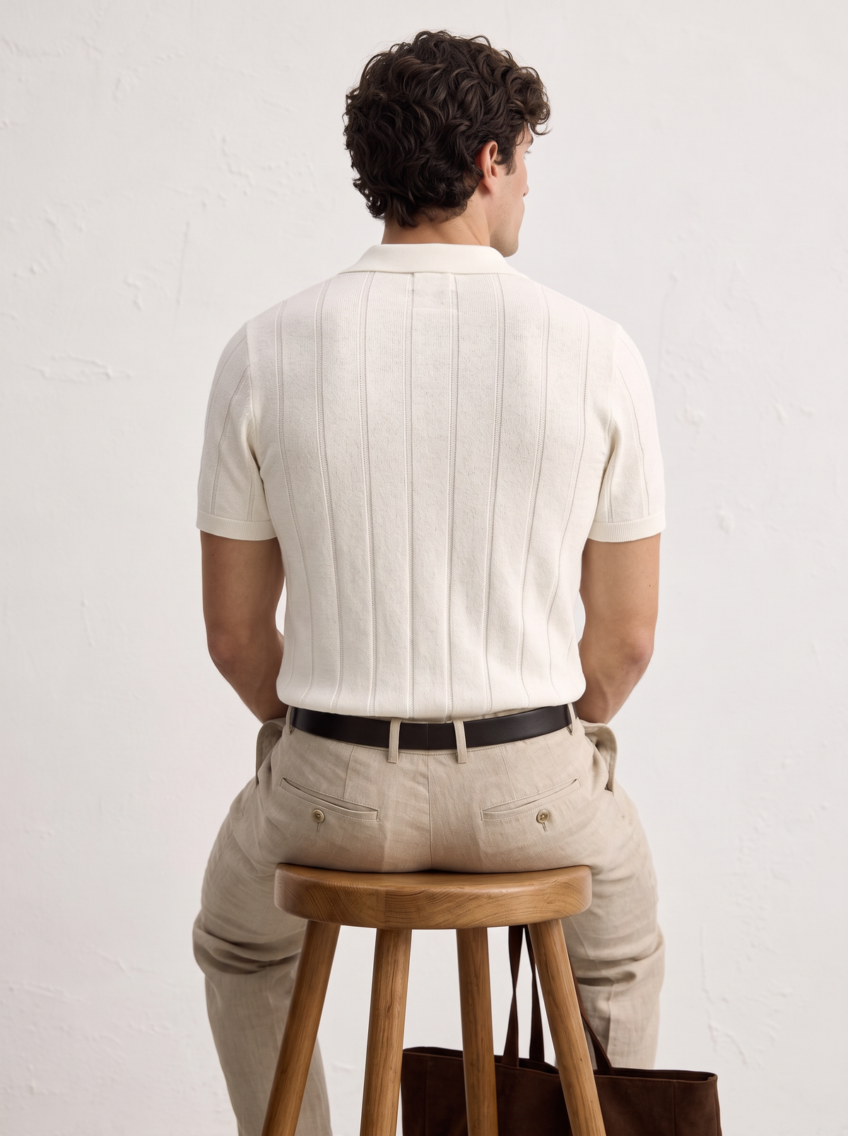 Textured Polo - Off White