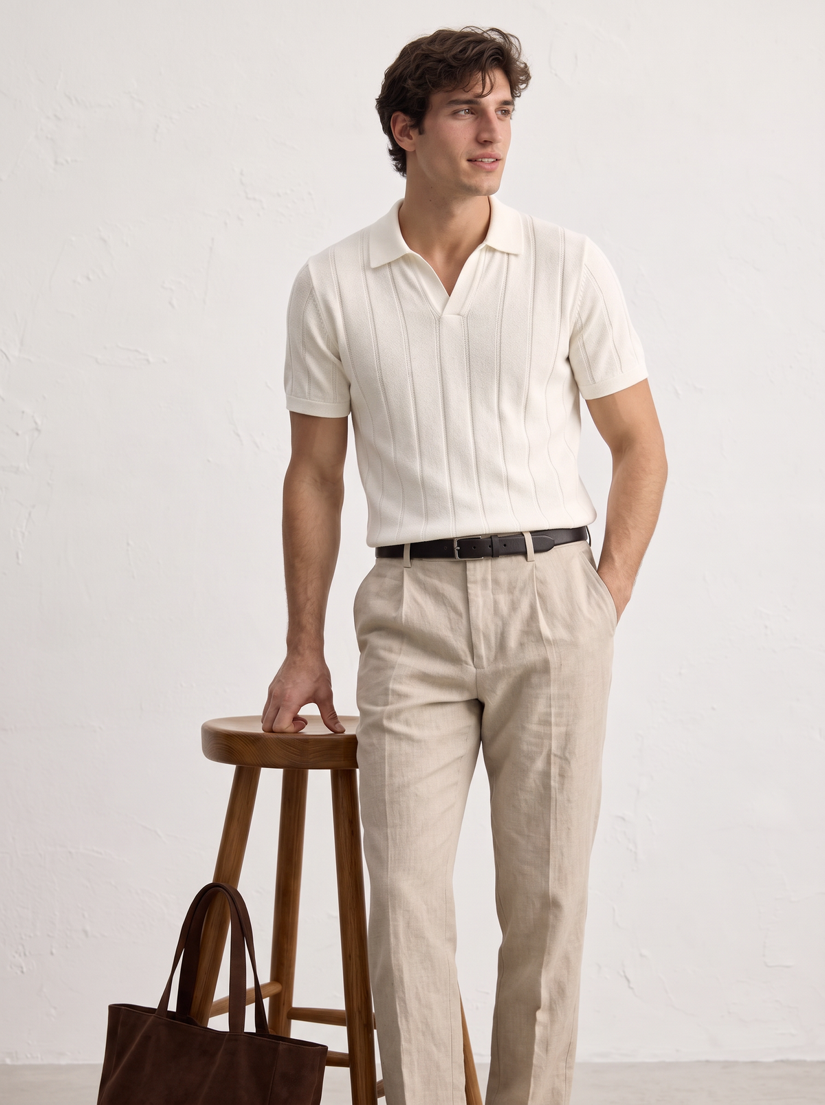 Textured Polo - Off White