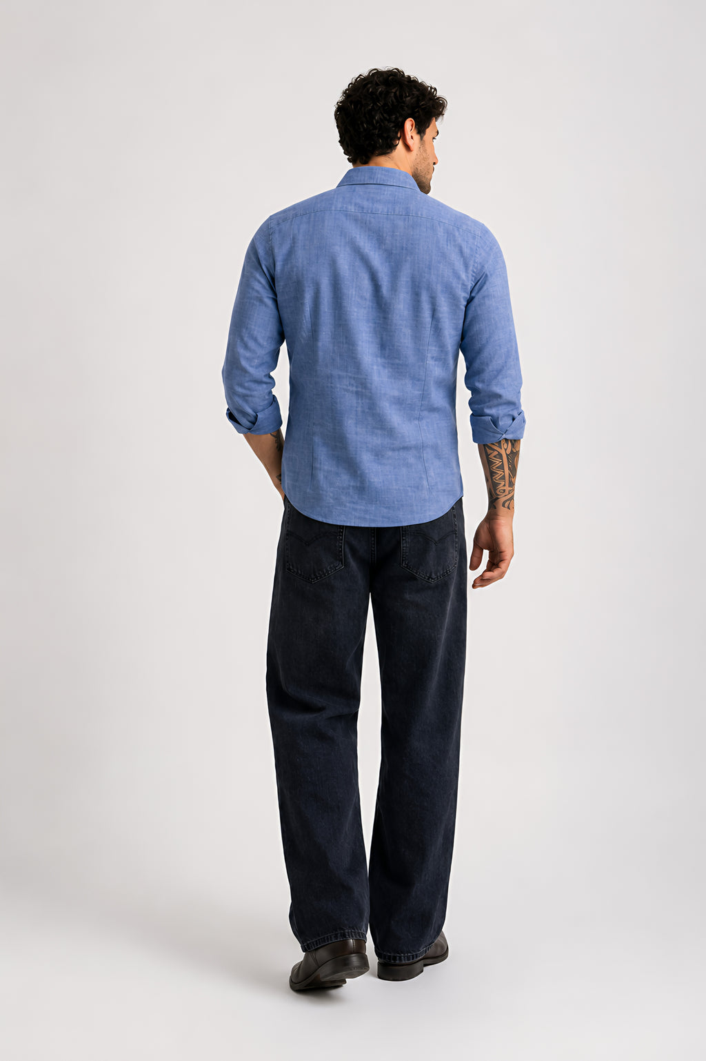 VAREK LUXE COTTON LINEN SHIRTS - MIDNIGHT BLUE