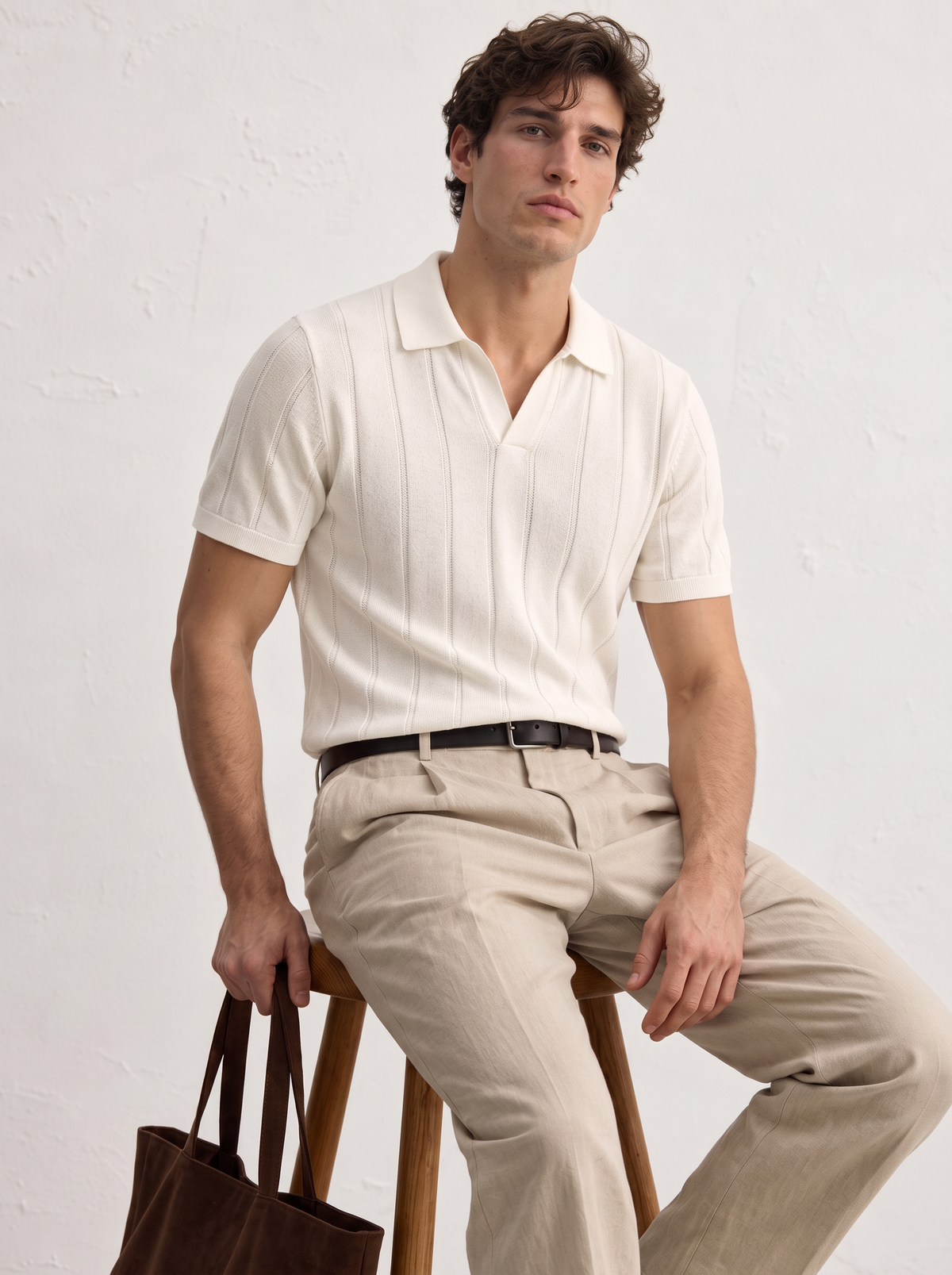 Textured Polo - Off White
